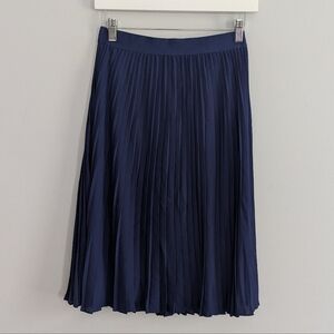 NEW Women's Express Blue Pleated Skirt Aline 4 Holiday Christmas Knee Length